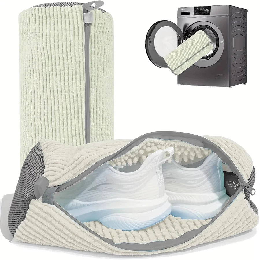 Fluffy Fiber 360 °   Surround Cleaning Shoe Washing Bag -(1Pc)