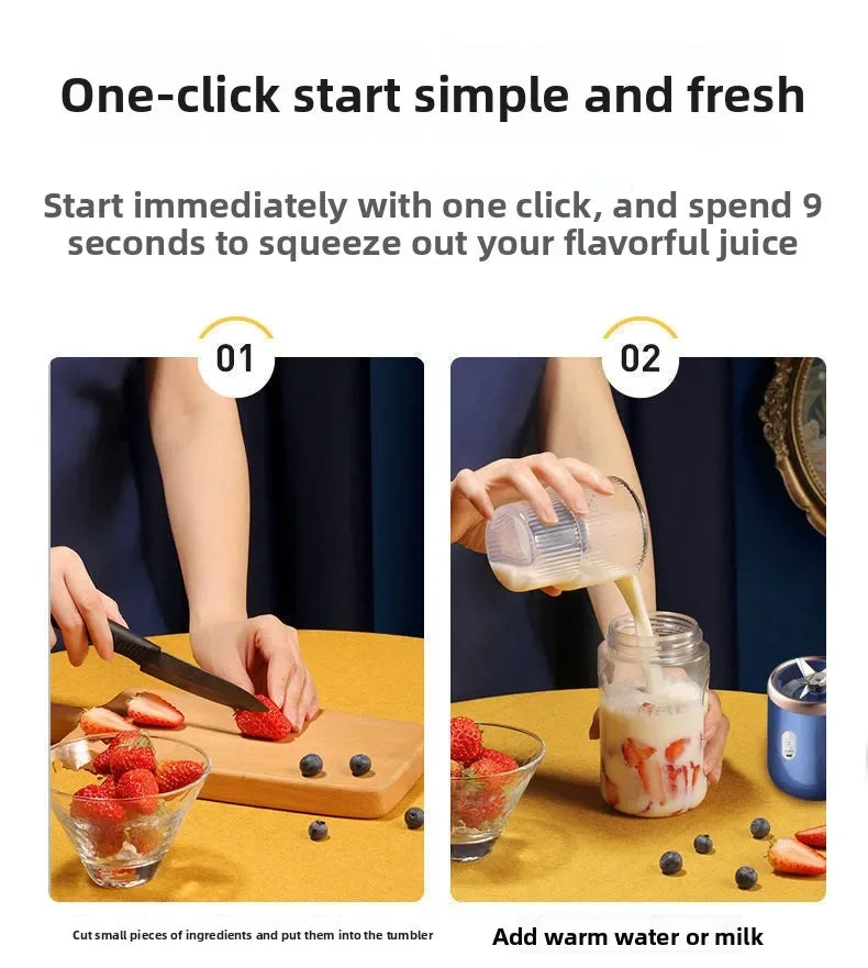 Portable Fruit Juice Blenders Summer Personal Electric Mini Bottle Home USB 6 Blades Juicer Cup Machine For Kitchen