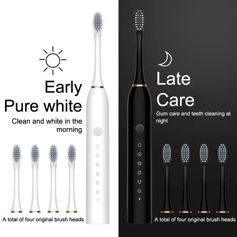 Electric Ultrasonic Toothbrush Six Speed Mode USB Charging Waterproof Adult Tooth Cleaner