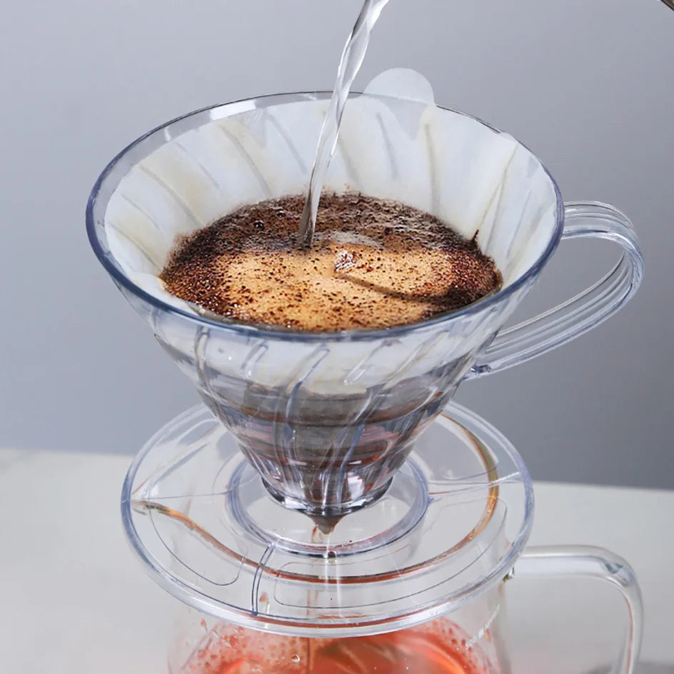 Coffee Filters V Shape Plastic Coffee Dripper Pour Over Drip Coffee Funnel Brewing Coffee Filter Cup Cone Shape V01 02