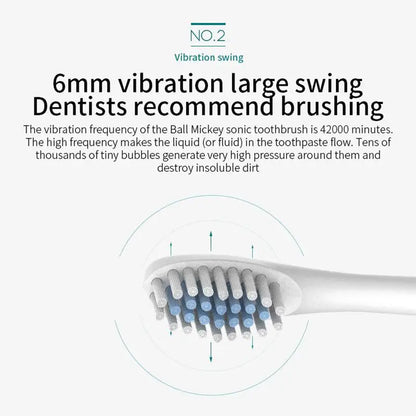 Electric Ultrasonic Toothbrush Six Speed Mode USB Charging Waterproof Adult Tooth Cleaner