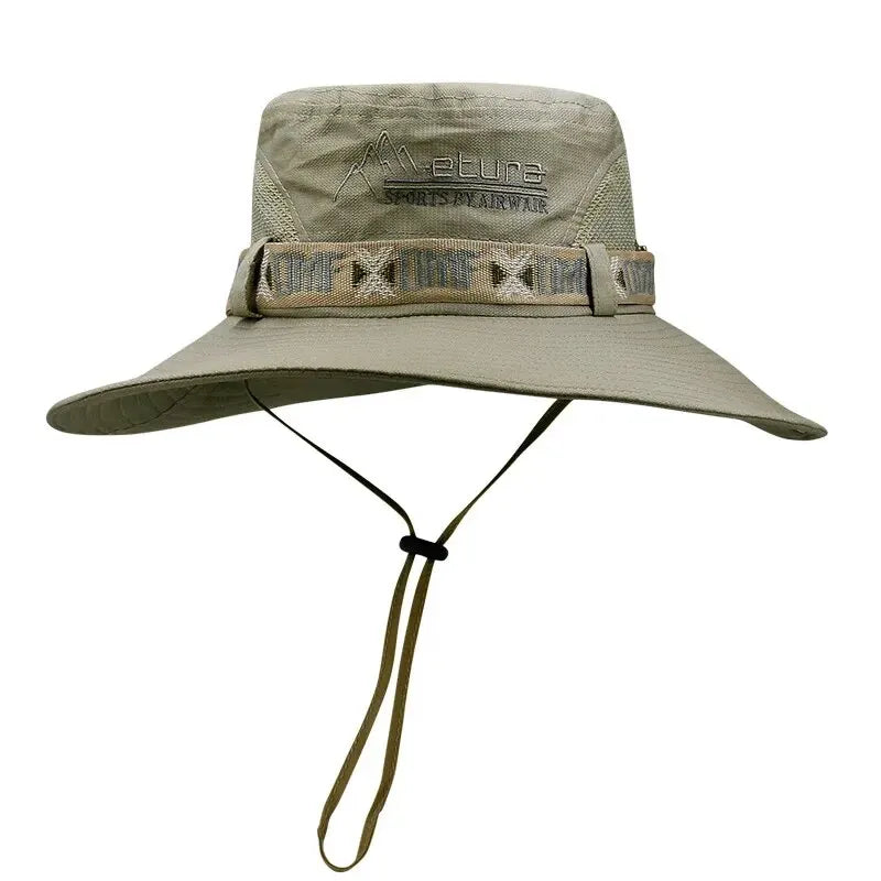 Summer Men Bucket Hat Outdoor UV Protection