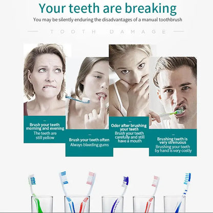 Electric Ultrasonic Toothbrush Six Speed Mode USB Charging Waterproof Adult Tooth Cleaner