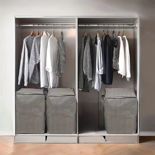 Quilt Storage Box Dustproof Organizers Non-Woven Wardrobe Space Saving Bag House-Moving Bedding Box Storage Organization