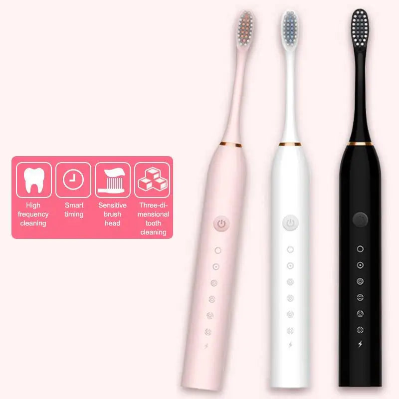 Electric Ultrasonic Toothbrush Six Speed Mode USB Charging Waterproof Adult Tooth Cleaner