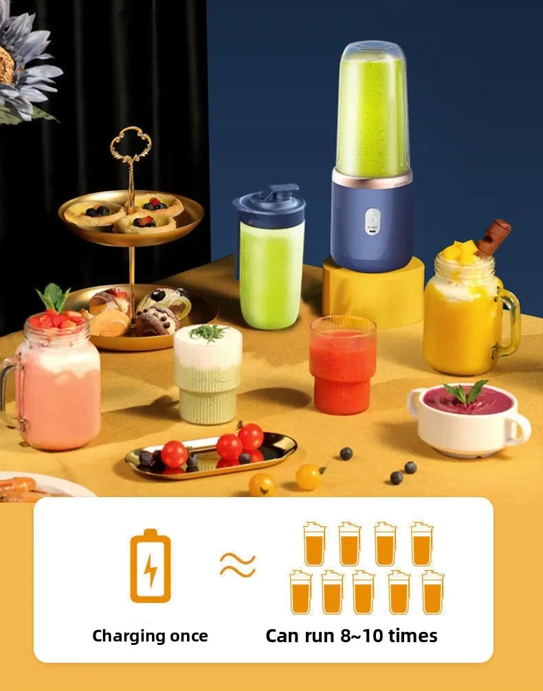 Portable Fruit Juice Blenders Summer Personal Electric Mini Bottle Home USB 6 Blades Juicer Cup Machine For Kitchen
