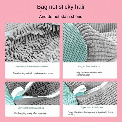 Fluffy Fiber 360 °   Surround Cleaning Shoe Washing Bag -(1Pc)