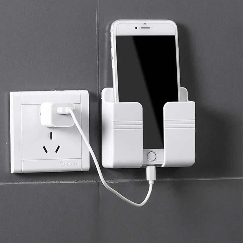 1-4Pcs Wall Mounted Storage Device Phone Charging And Remote Control Holder