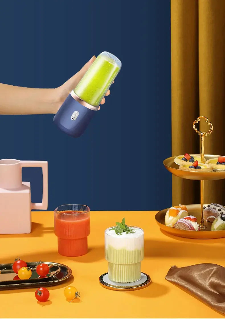Portable Fruit Juice Blenders Summer Personal Electric Mini Bottle Home USB 6 Blades Juicer Cup Machine For Kitchen