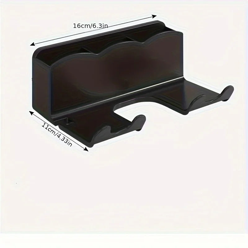 1pc Hair dryer storage rack, non perforated bathroom wall mounted bracket, bathroom air duct storage