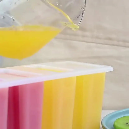 4-Link Old Popsicle Mold With Lid Home Made Homemade Mung Bean Popsicle Homemade Ice Cream