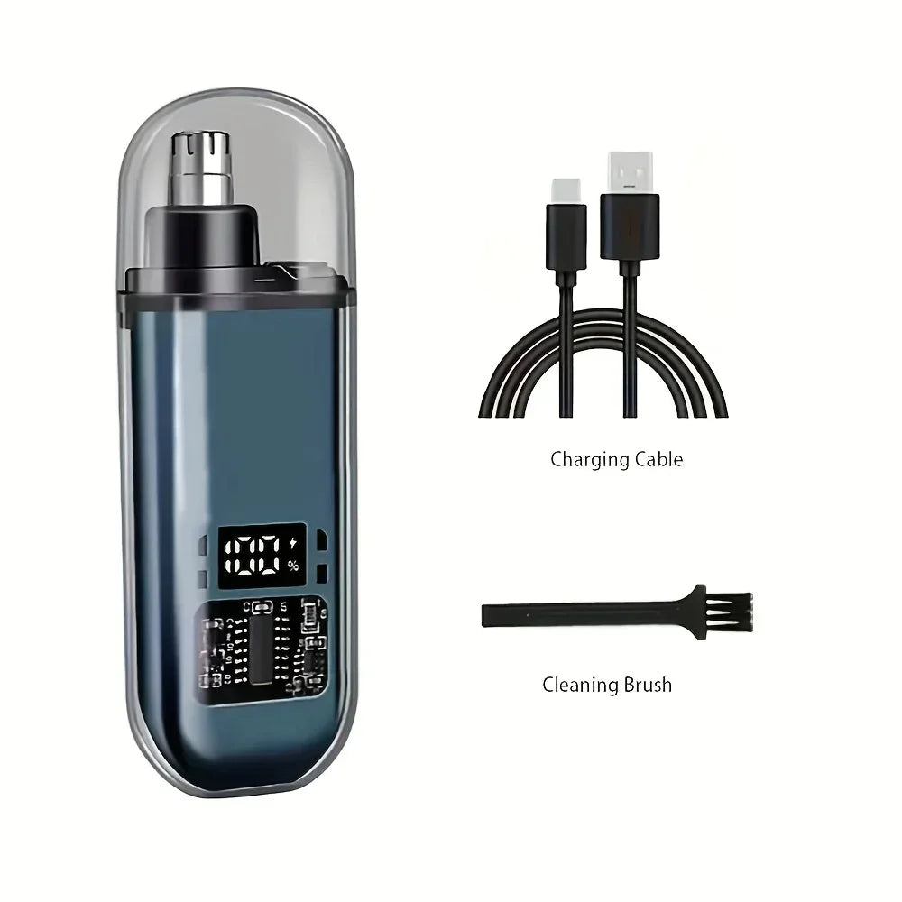 Nose Ear Hair Trimmer for Men - USB C Rechargeable Portable Fast Charge, Compact Grooming Kit