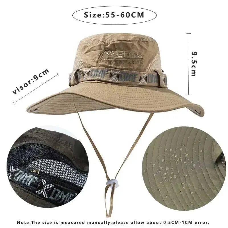 Summer Men Bucket Hat Outdoor UV Protection