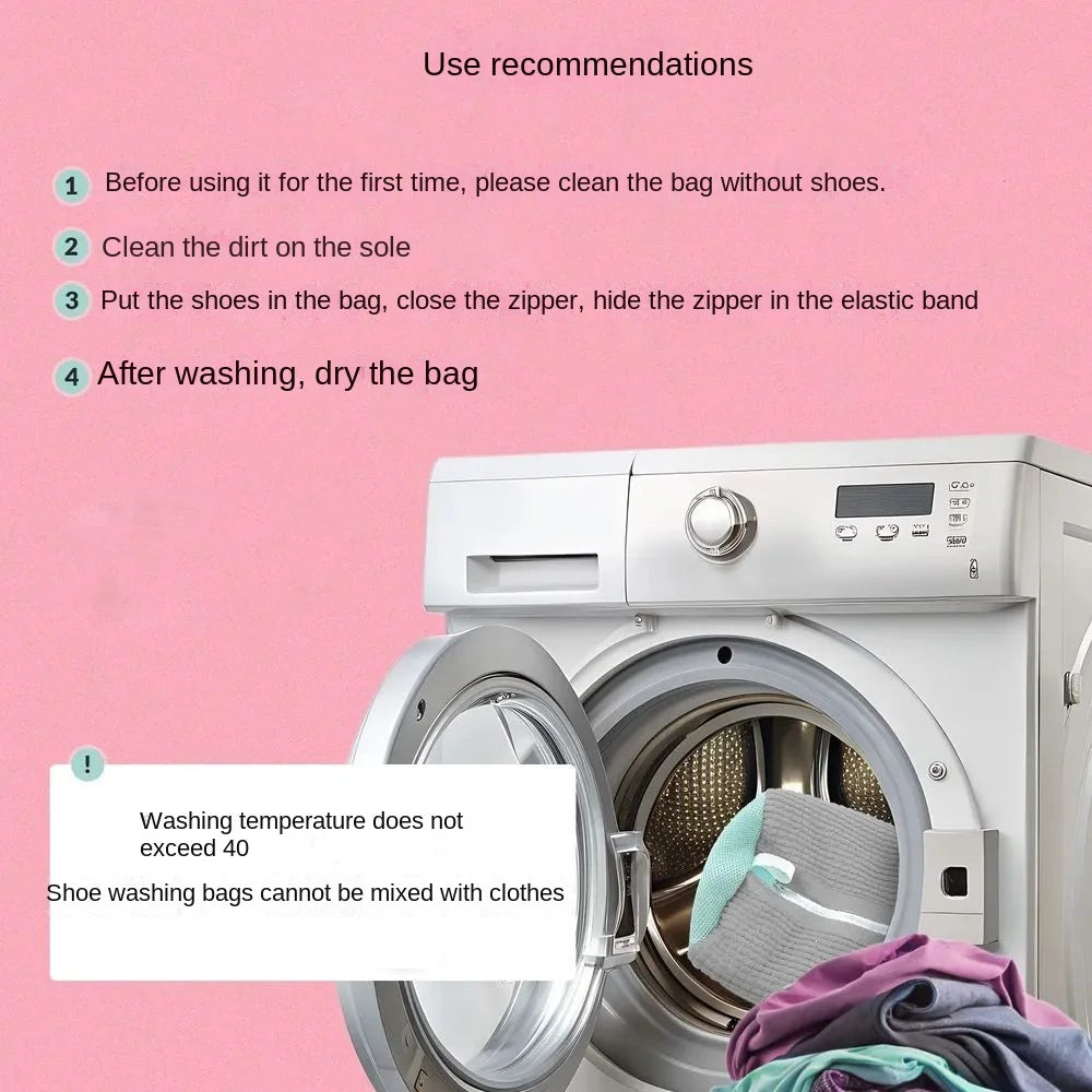 Fluffy Fiber 360 °   Surround Cleaning Shoe Washing Bag -(1Pc)