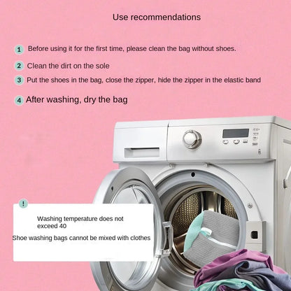 Fluffy Fiber 360 °   Surround Cleaning Shoe Washing Bag -(1Pc)